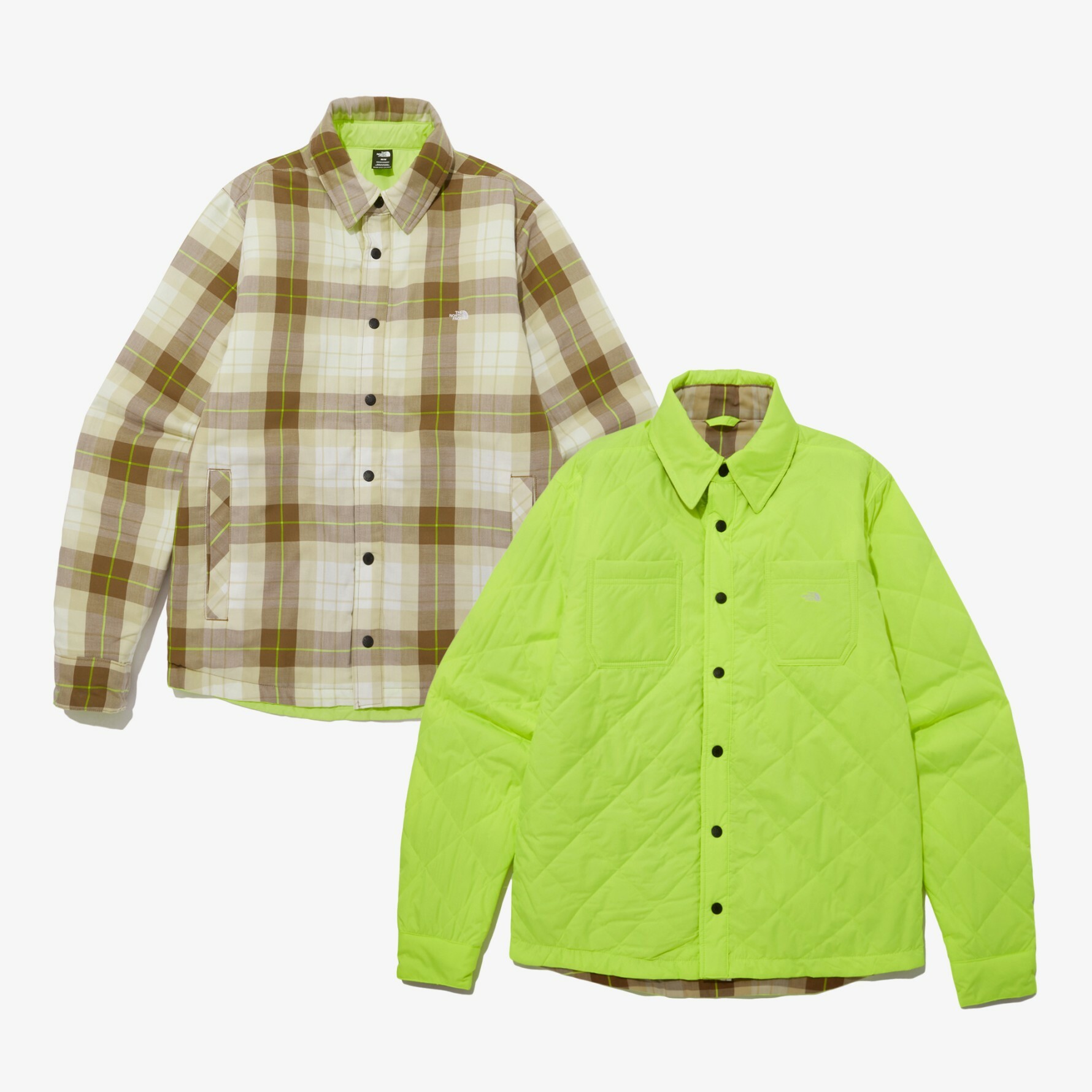 THE NORTH FACE 男 雙面保暖 法蘭絨 襯衫 綠 咖啡 NJ3NP00B