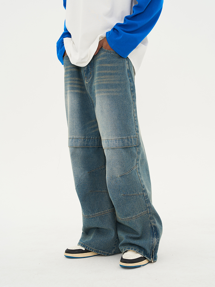 Harsh and Cruel 23SS 廓形感飛邊捏褶結構設計牛仔褲 HN231140050