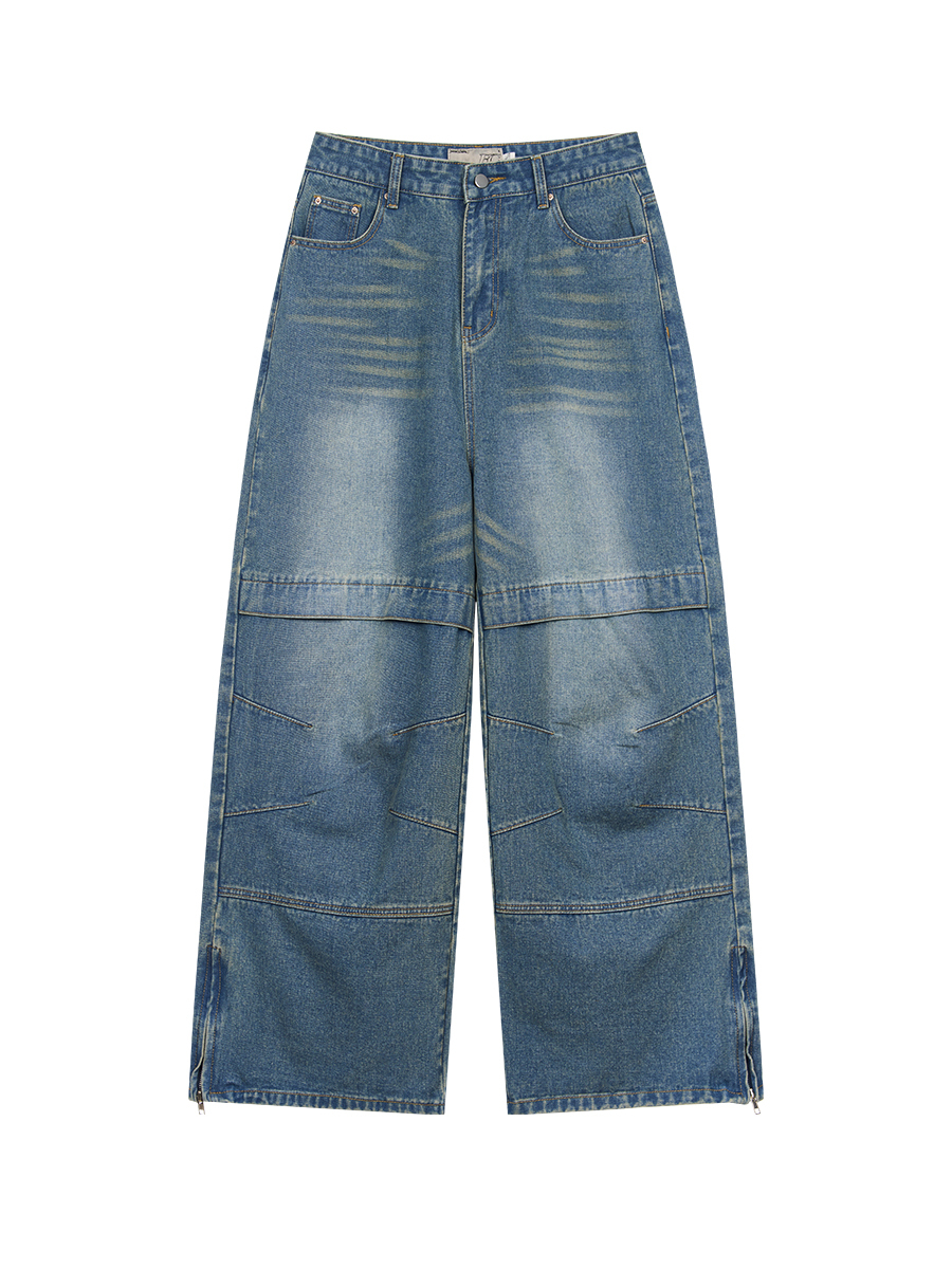 Harsh and Cruel 23SS 廓形感飛邊捏褶結構設計牛仔褲 HN231140050