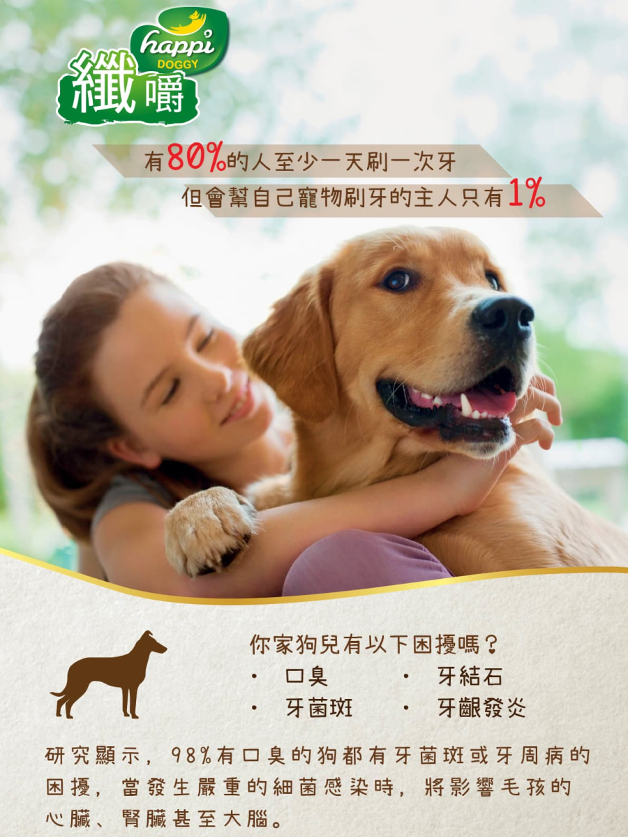 【纖嚼 Happi Skippi】無穀健齒棒 水果系列 柑橘S號