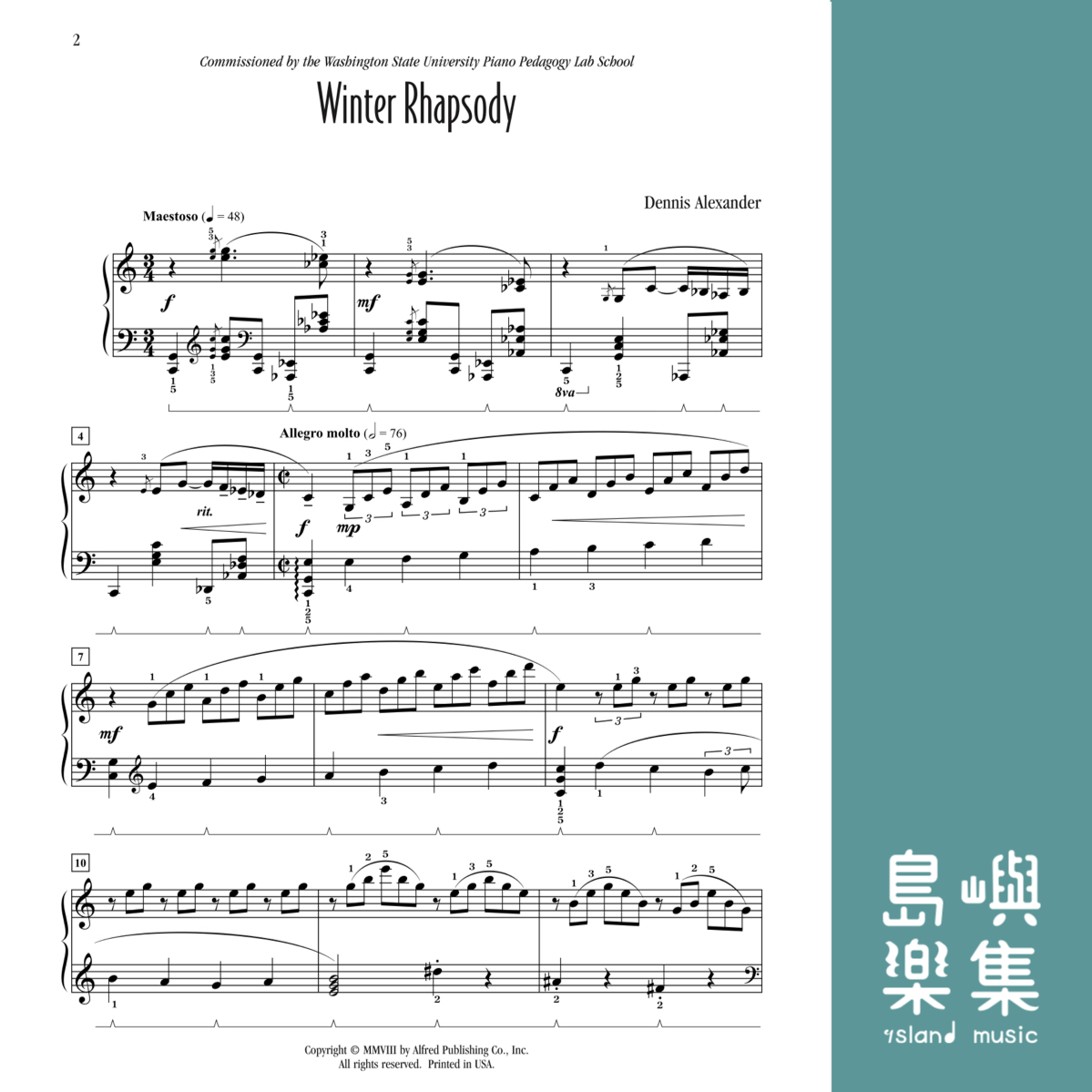 Winter Rhapsody: Piano Sheet