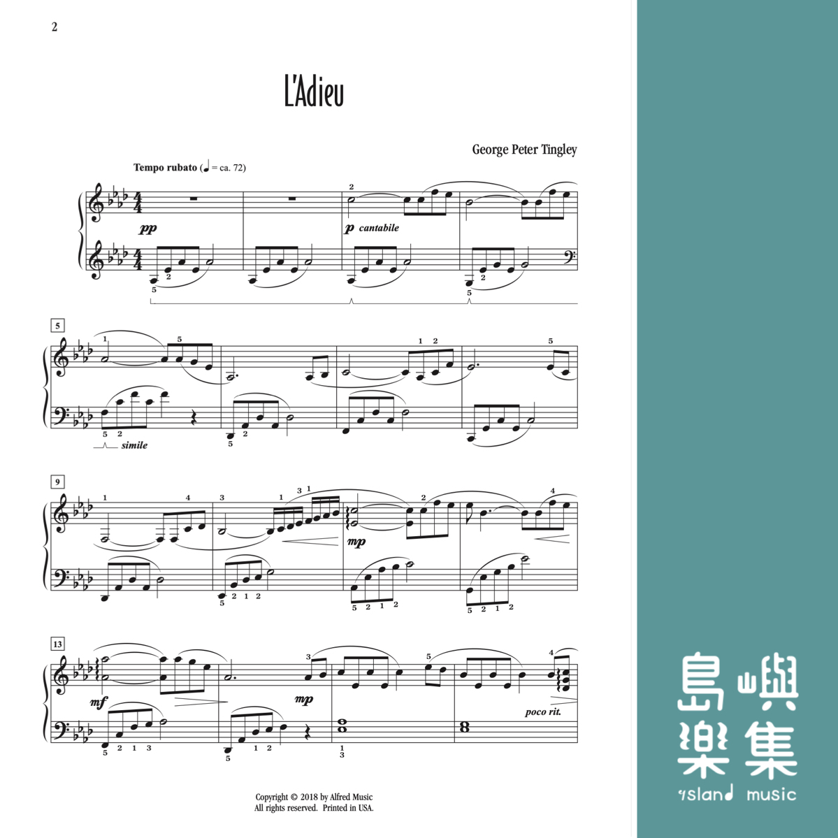 L'Adieu: Piano Solo Sheet