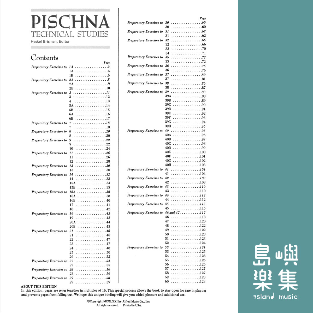PISCHNA/TECHNICAL STUDIES