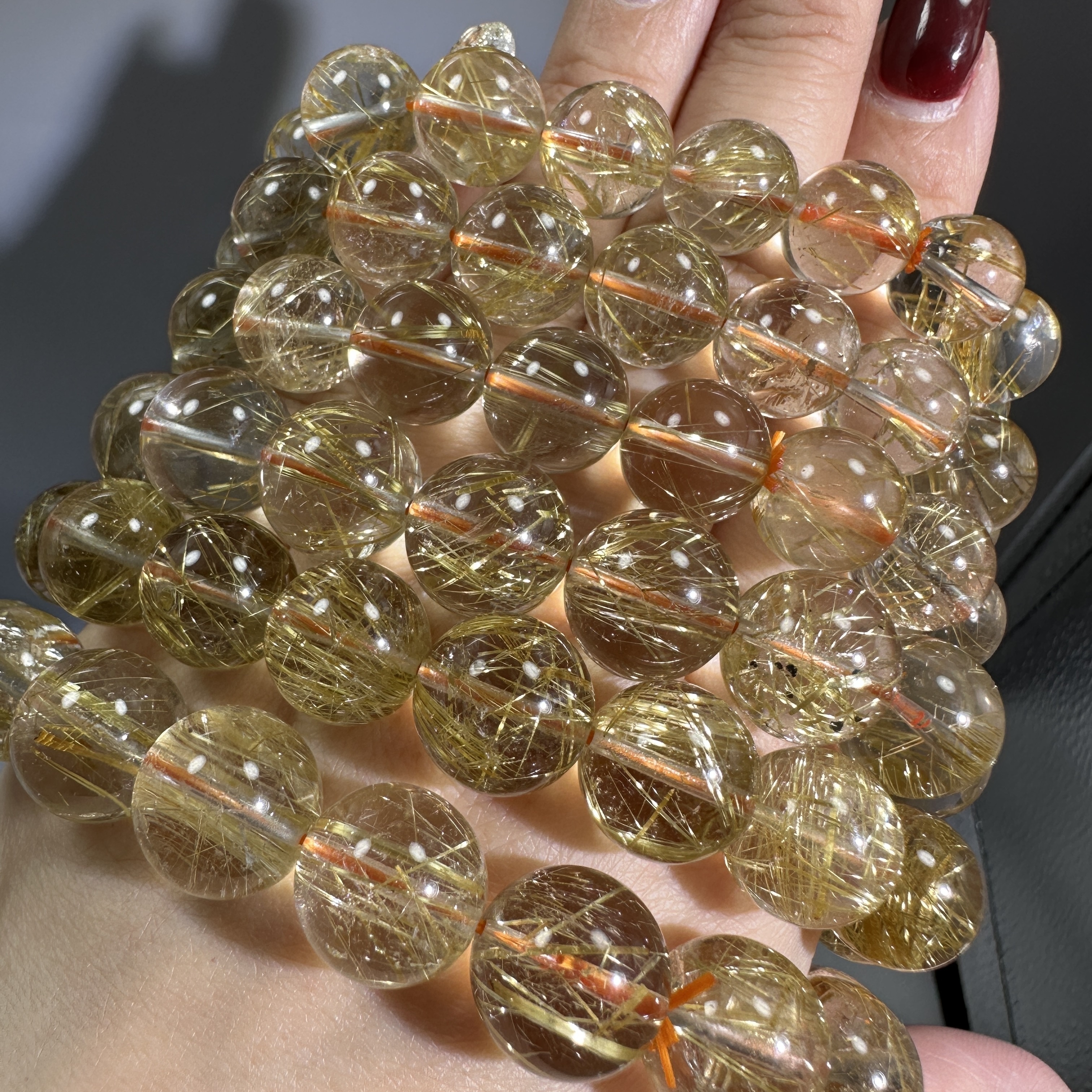 金髮晶（多髮，透體）