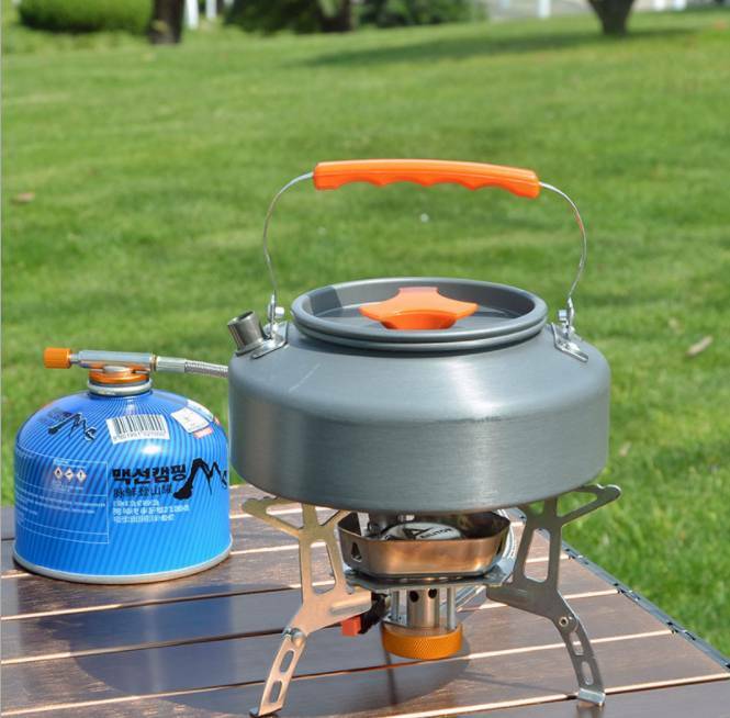 日式輕量煮水壺 1.6L－(黑/橘)