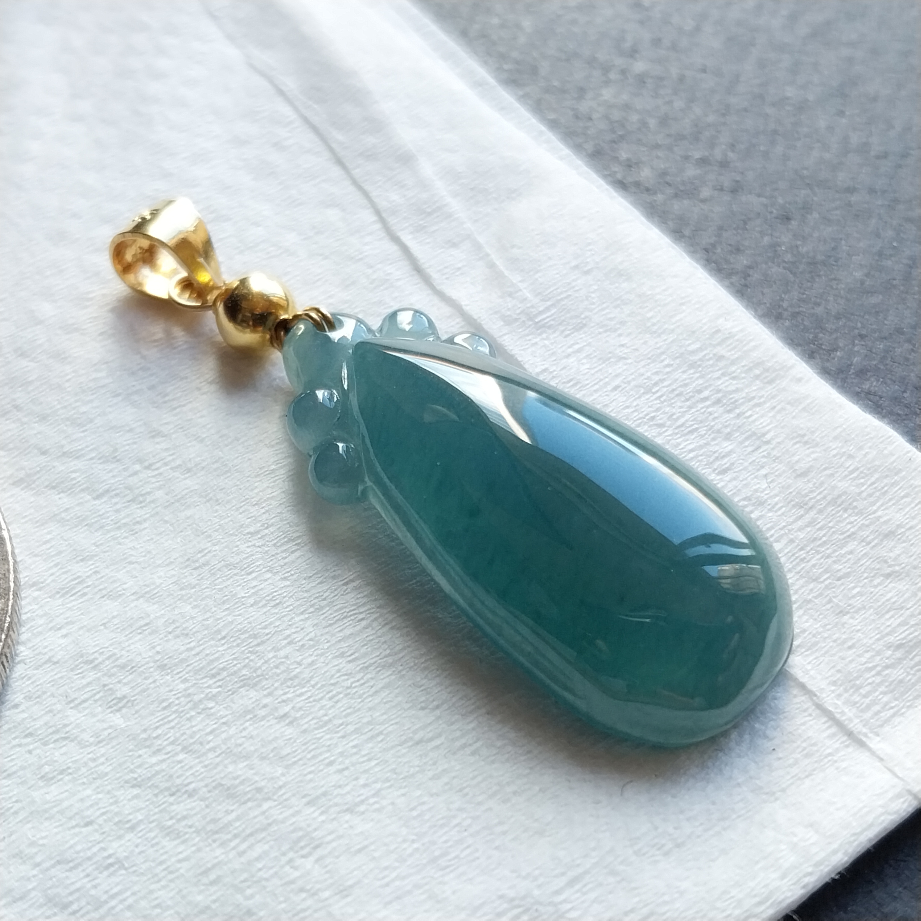 J2109 冰藍水吊墜配925銀扣