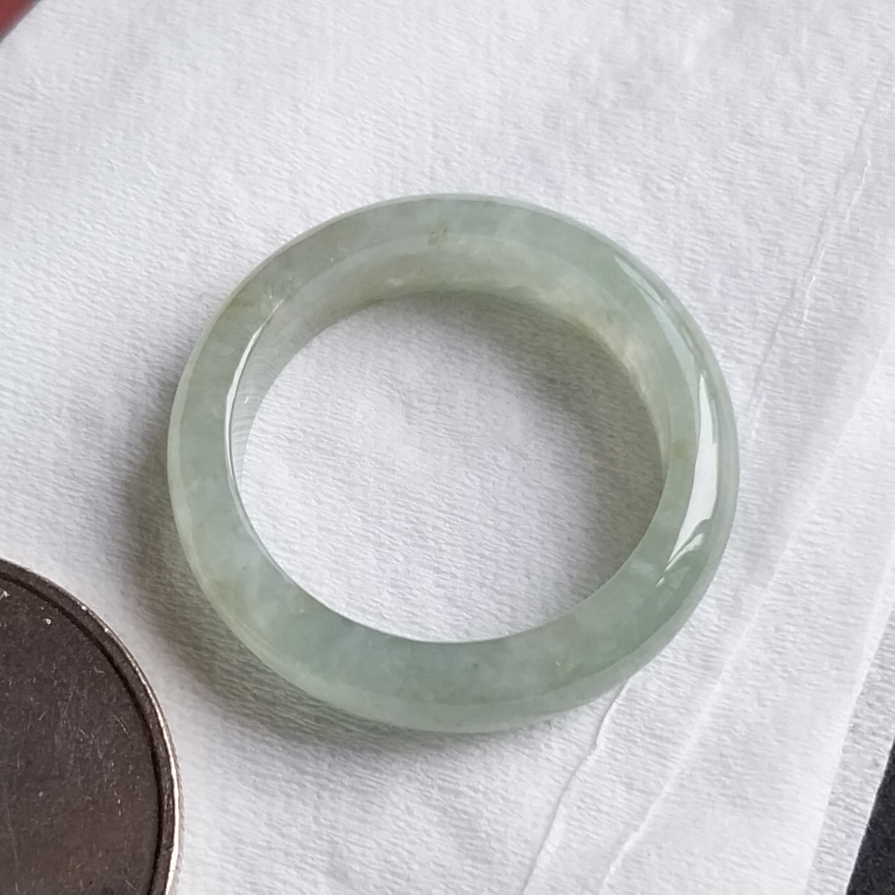 冰晴水綠介指環 (18.2mm內直徑), 天然翡翠A玉, 緬甸玉, Jade, Jadeite