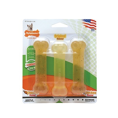 Nylabone 原味/雞味 3件裝 (中型)