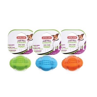 法國Zolux 橡膠玩具 - Oval Dental Ball 9.5cm (顏色隨機)