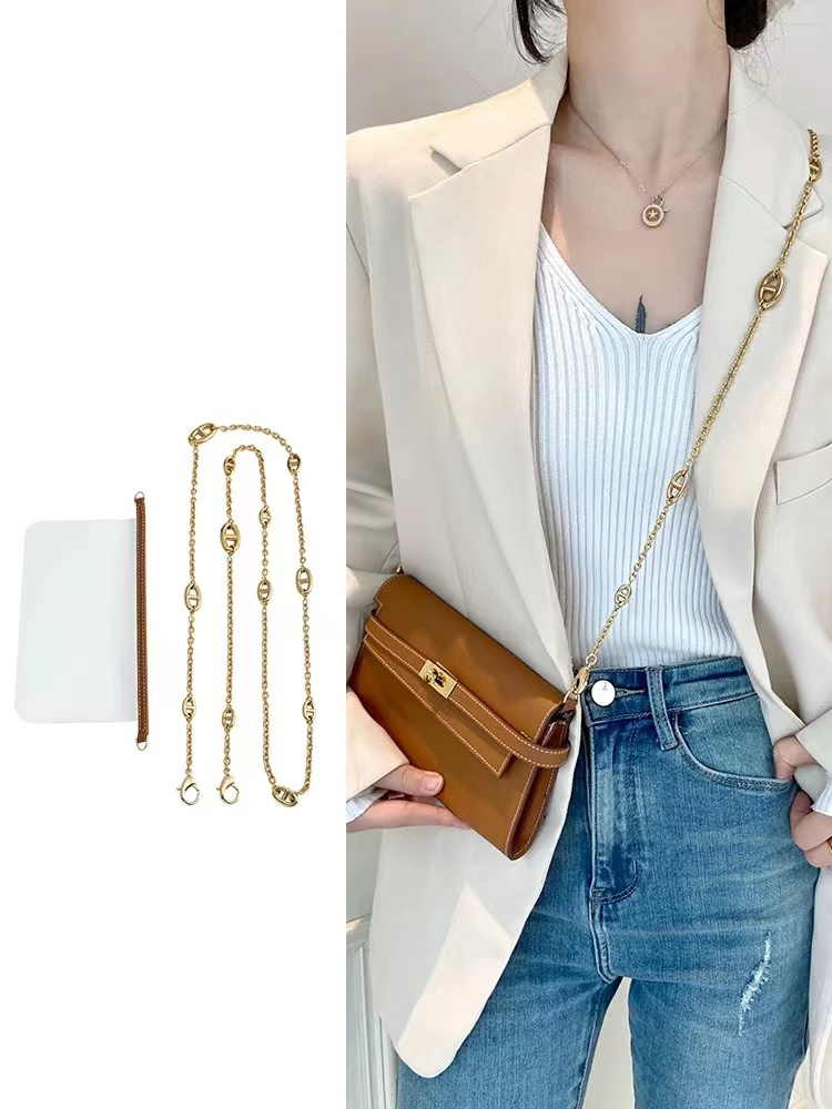 手工坊kelly錢包改造豬鼻鏈條包包斜挎獨立設計內膽肩帶單買