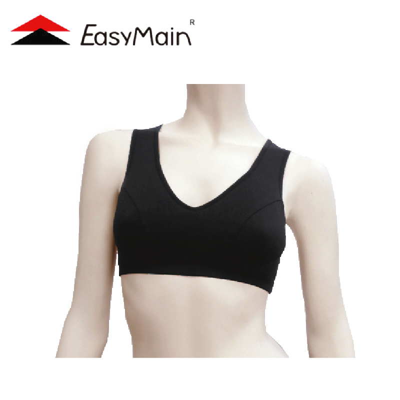 EasyMain 衣力美 頂級彈性快乾運動胸衣 (黑) 運動內衣/彈性/快乾/寬肩帶/無鋼圈 10EMM0001