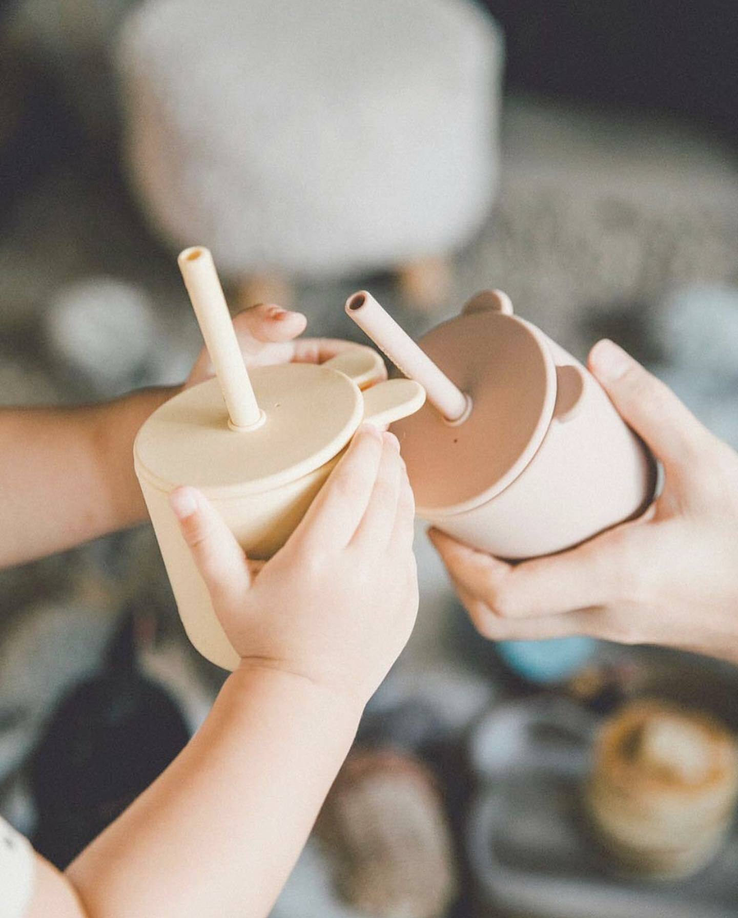 新加坡bopomofo 兔兔鉑金矽膠水杯零食杯組-灰色