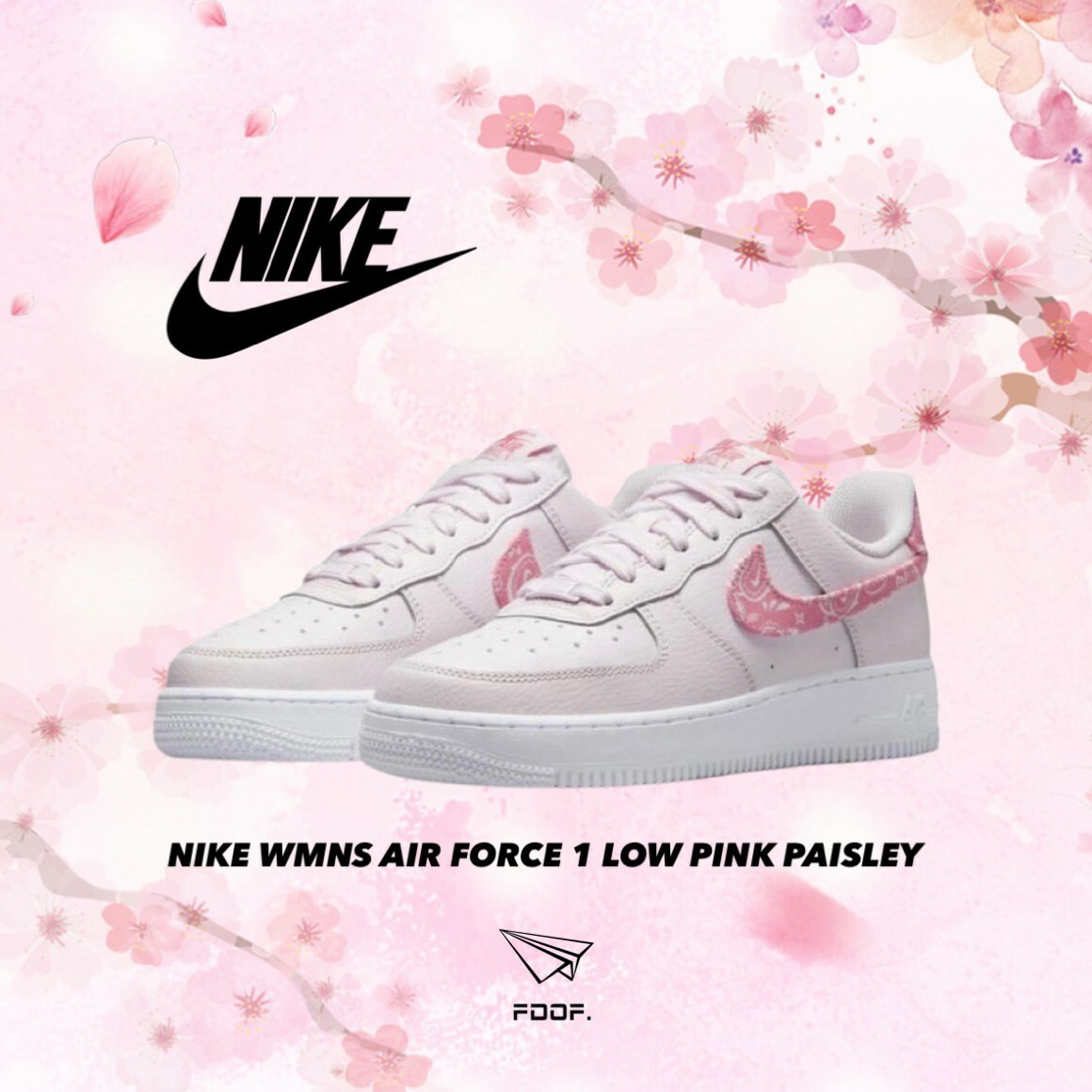預購Nike WMNS Air Force 1 Low Pink Paisley FD1448-664 櫻花