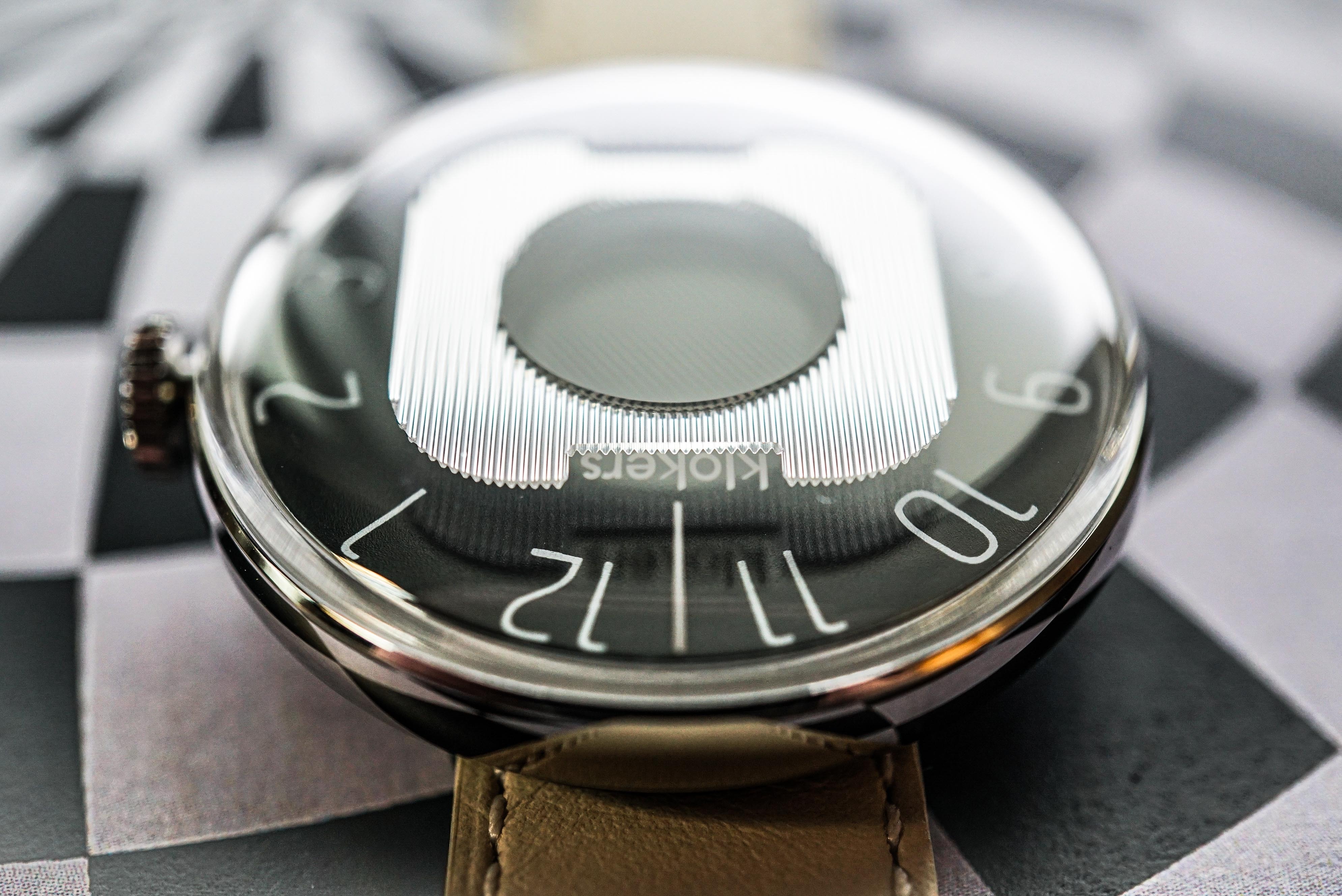 KLOK-08-M2 石墨黑色錶頭+細直單圈皮革錶帶