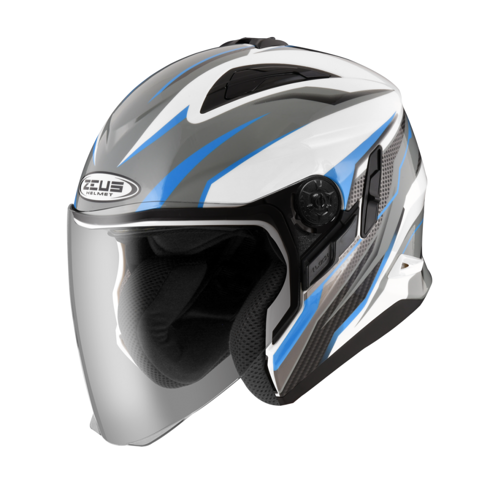 ZEUS ZS - 613B AJ33 白/藍 3/4罩 輕量化 雙鏡片