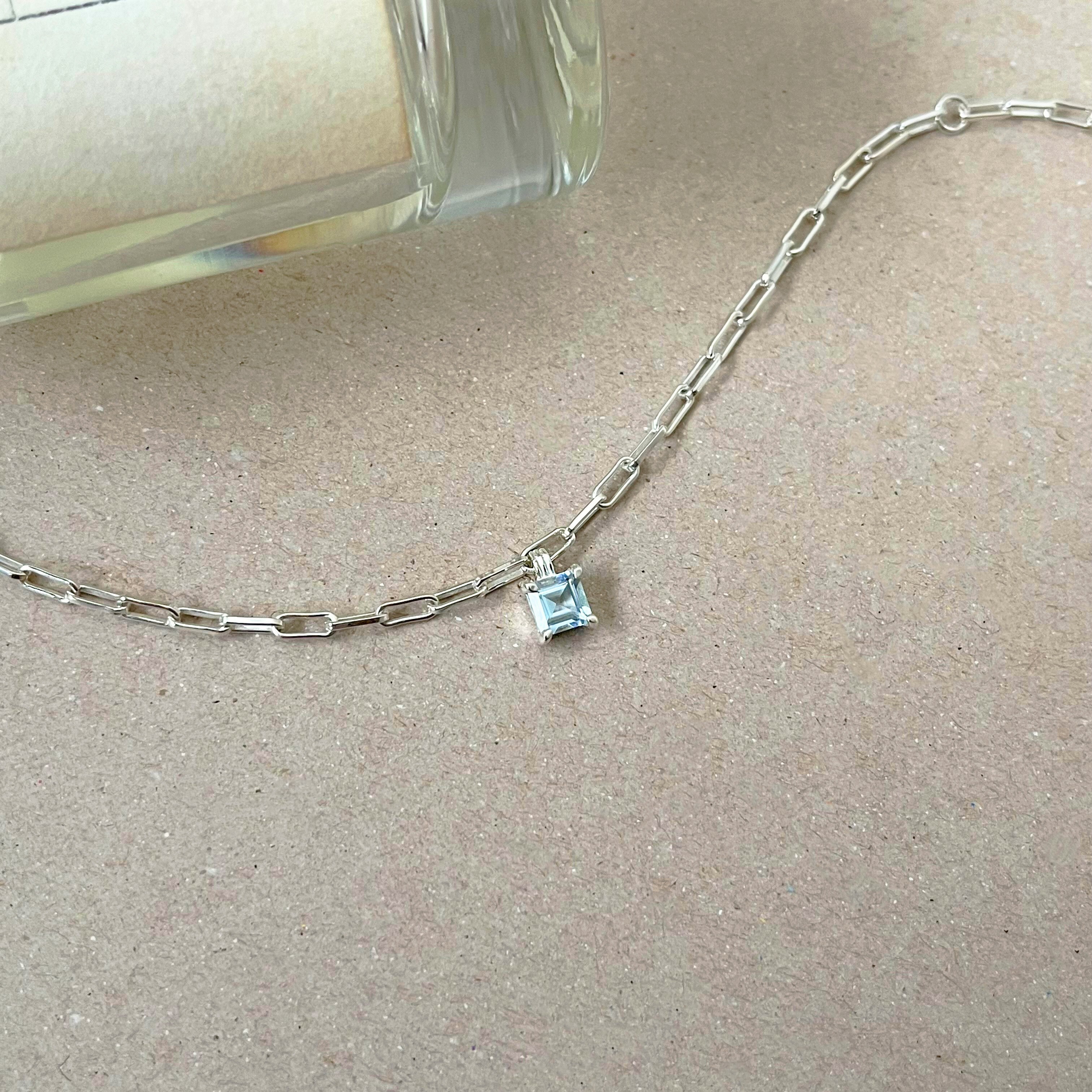 復古perfume方形托帕石手鍊