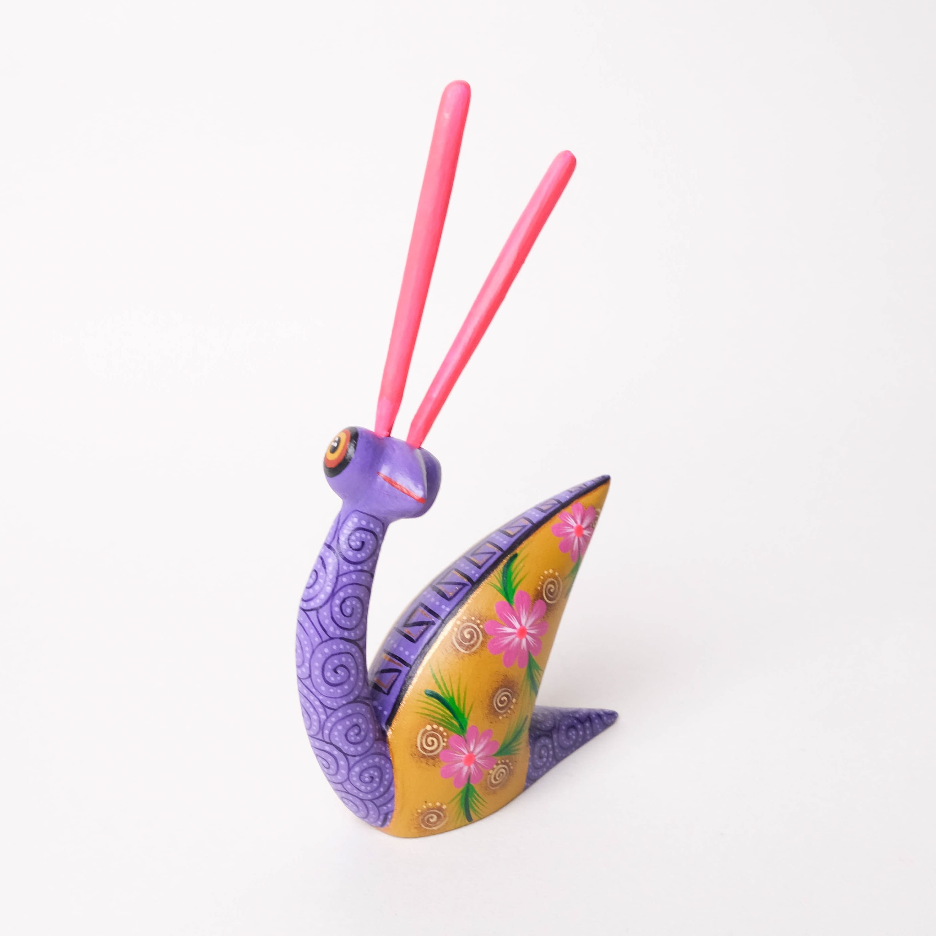 神獸手工木雕｜Caracoles antenas largas｜墨西哥