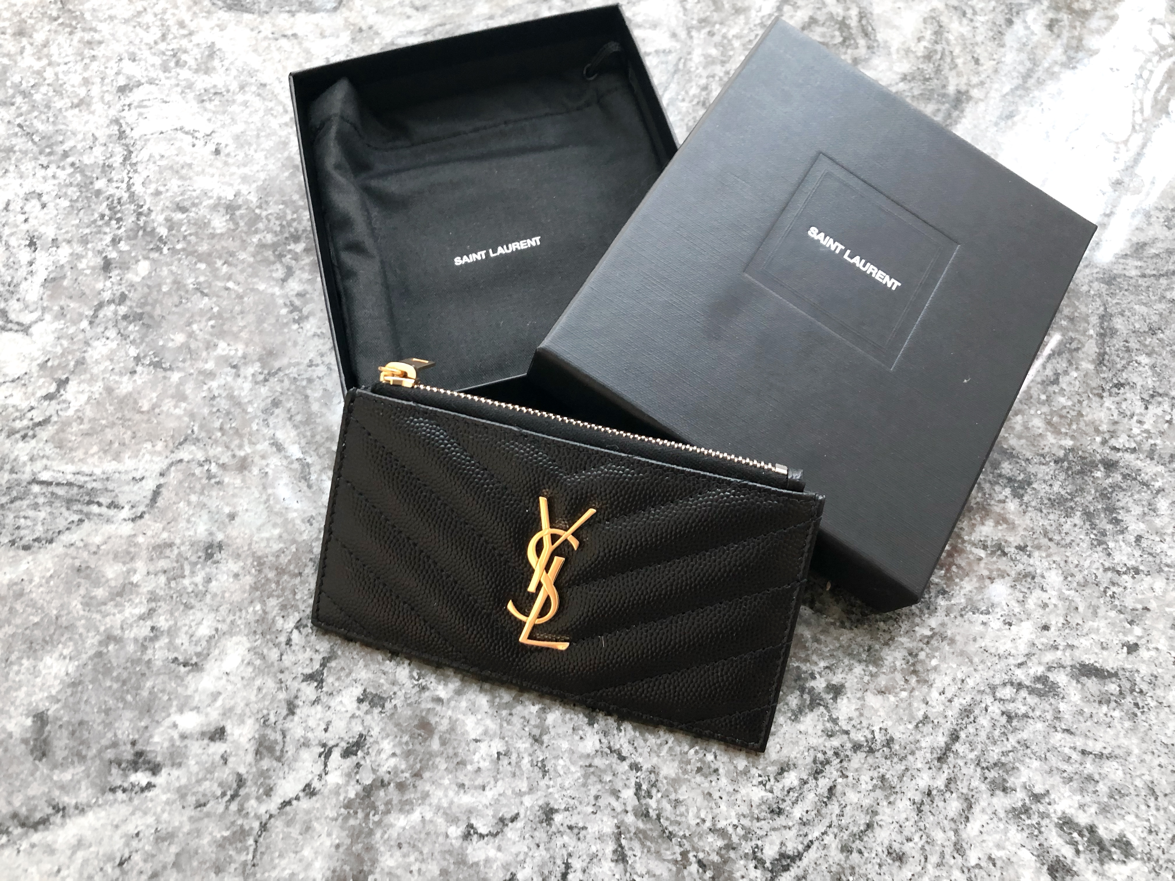 YSL Cassandre Matelasse Fragments Card Case