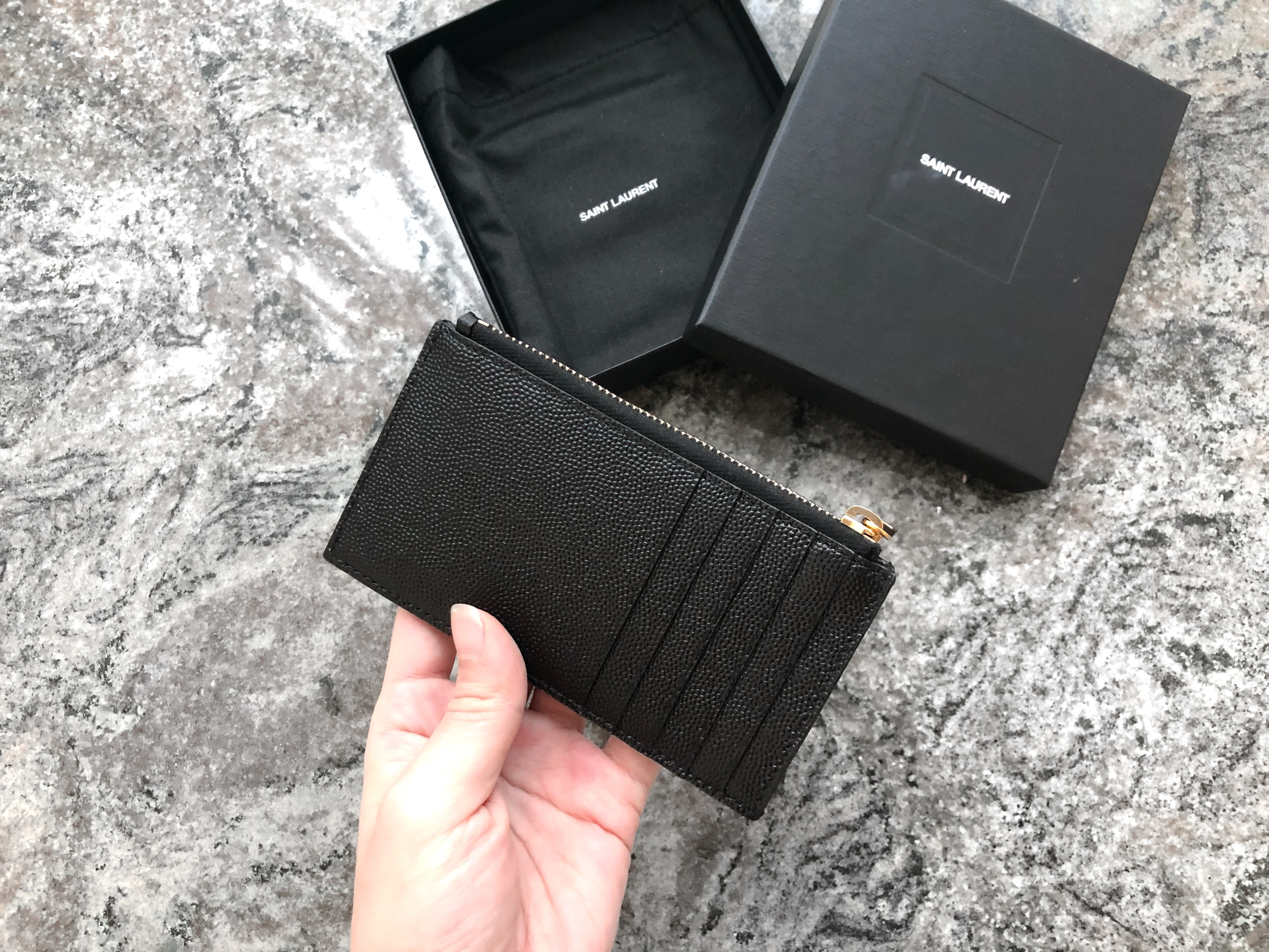 YSL Cassandre Matelasse Fragments Card Case