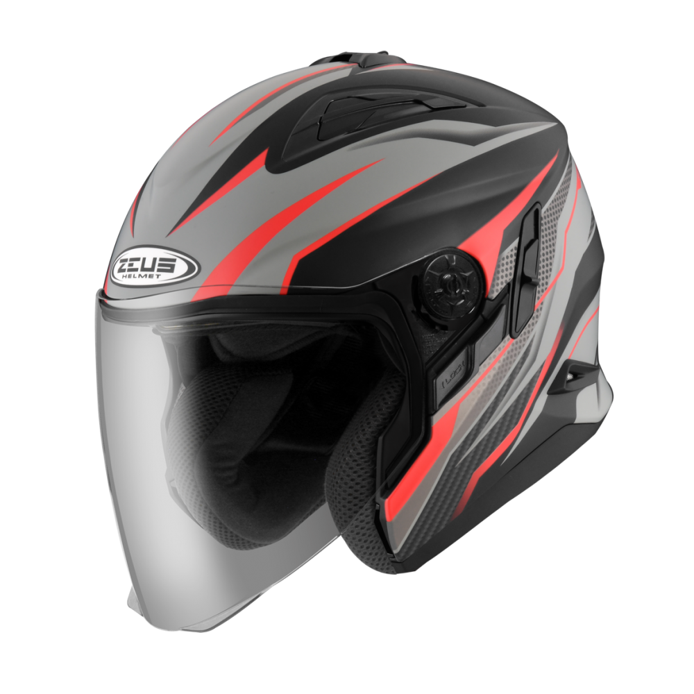 ZEUS ZS - 613B AJ33 消光黑/紅 3/4罩 輕量化 雙鏡片