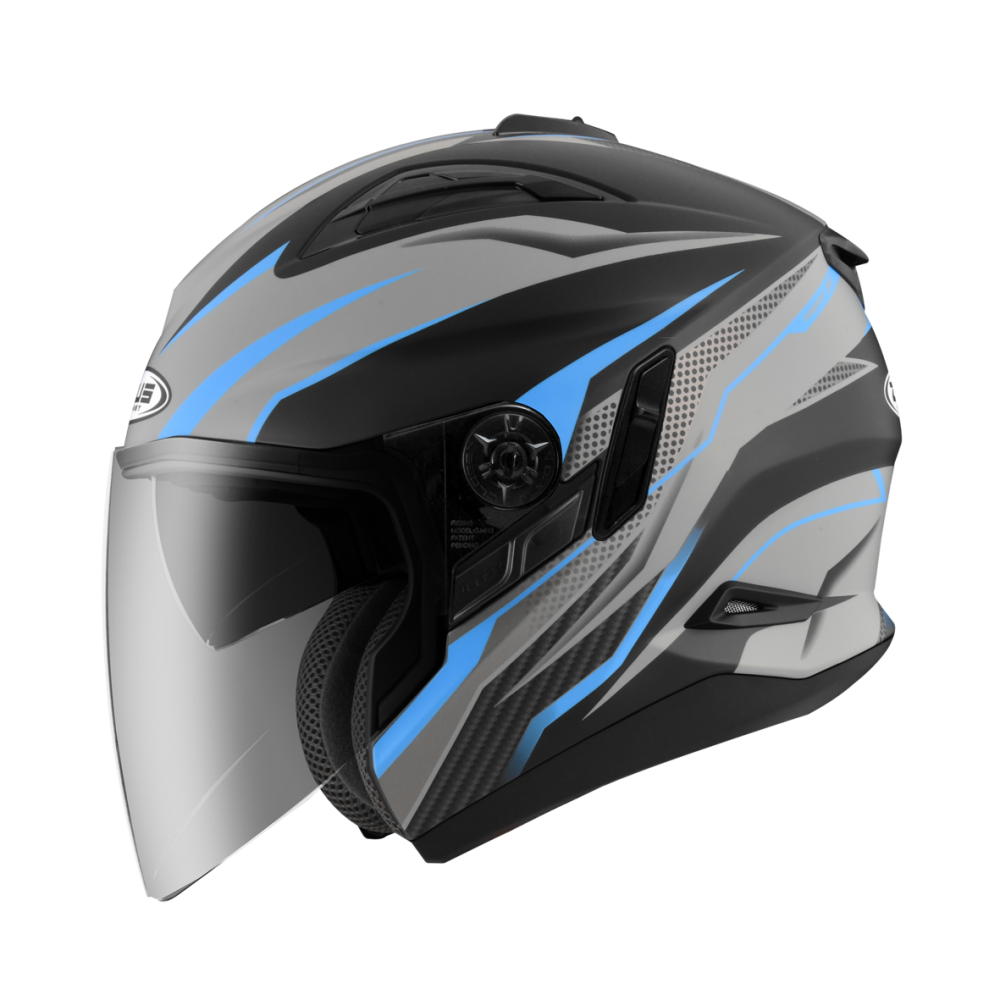 ZEUS ZS - 613B AJ33 消光黑/藍 3/4罩 輕量化 雙鏡片