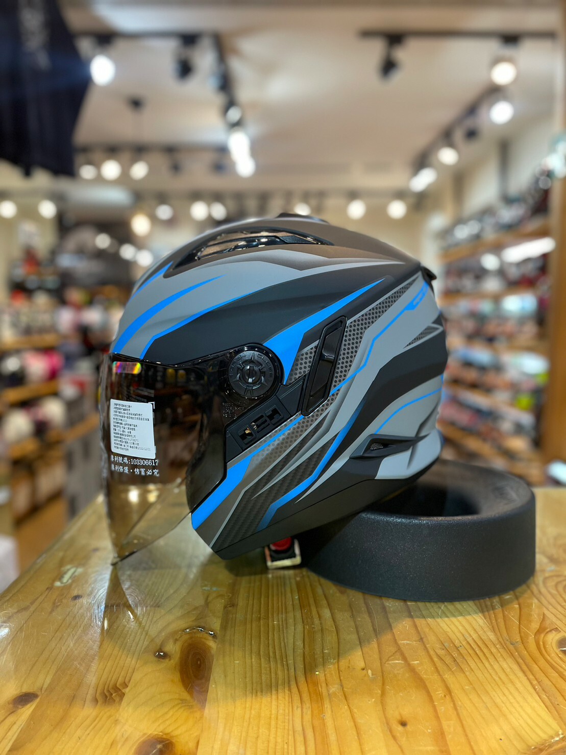 ZEUS ZS - 613B AJ33 消光黑/藍3/4罩輕量化雙鏡片