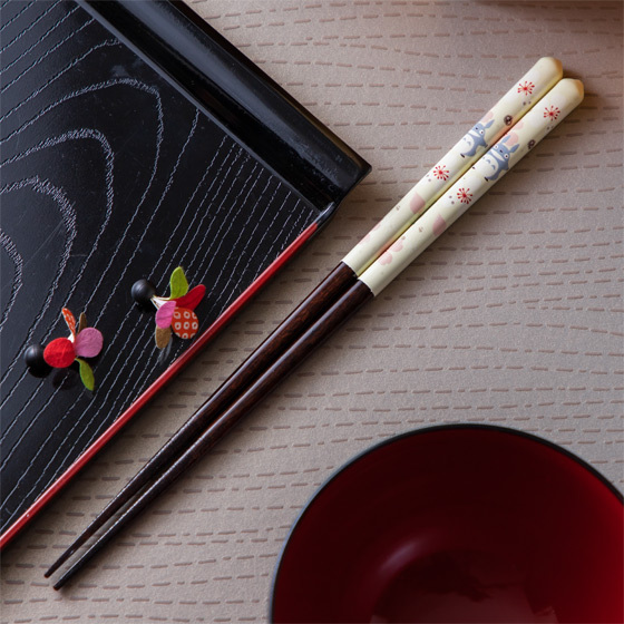 漆筷 龍貓 櫻花圖案 23公分