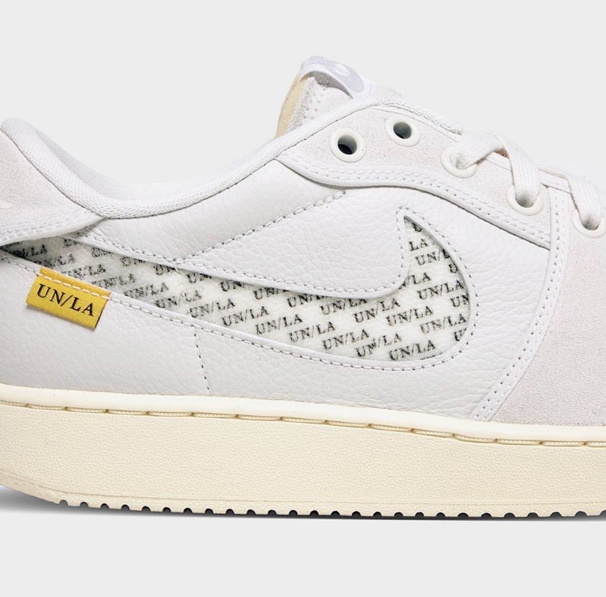 UNION x AIR JORDAN 1 KO LOW “SAIL LEATHER” 米黃皮革可拆卸勾勾