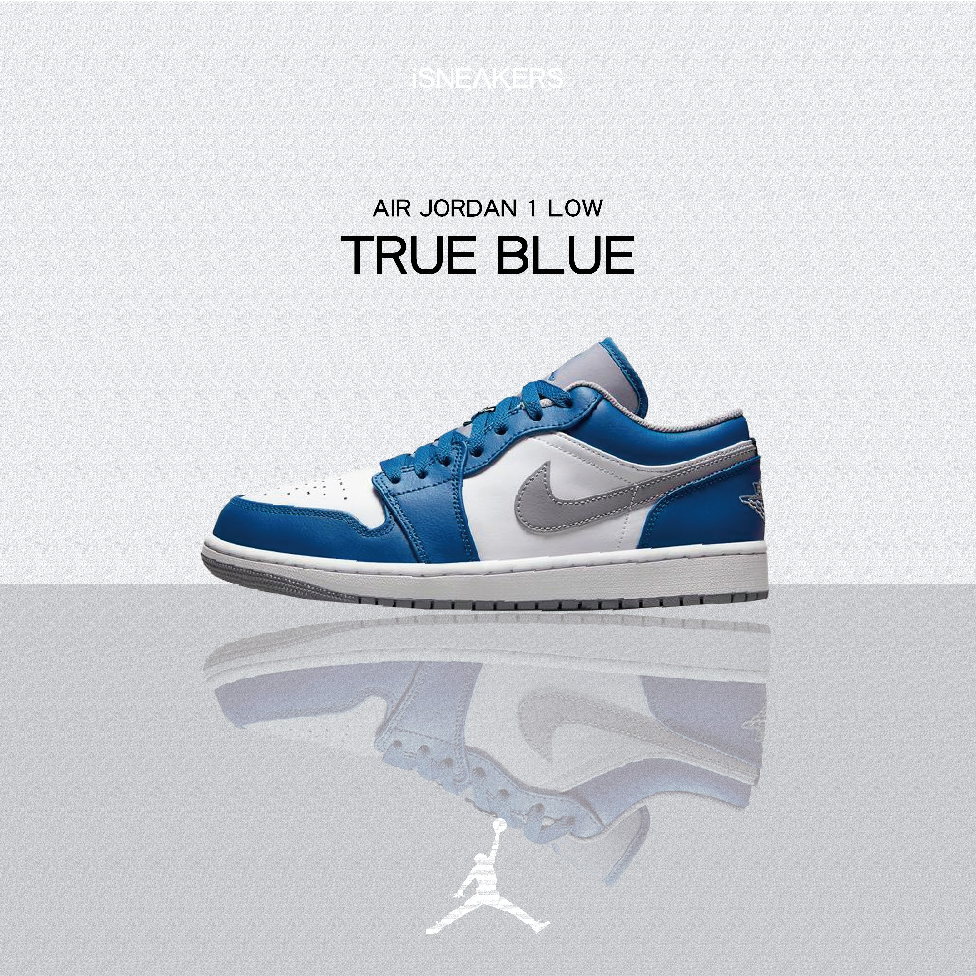 iSNEAKERS｜Air Jordan 1 Low "True Blue" 銀河星空 銀灰 午夜藍 553558-412