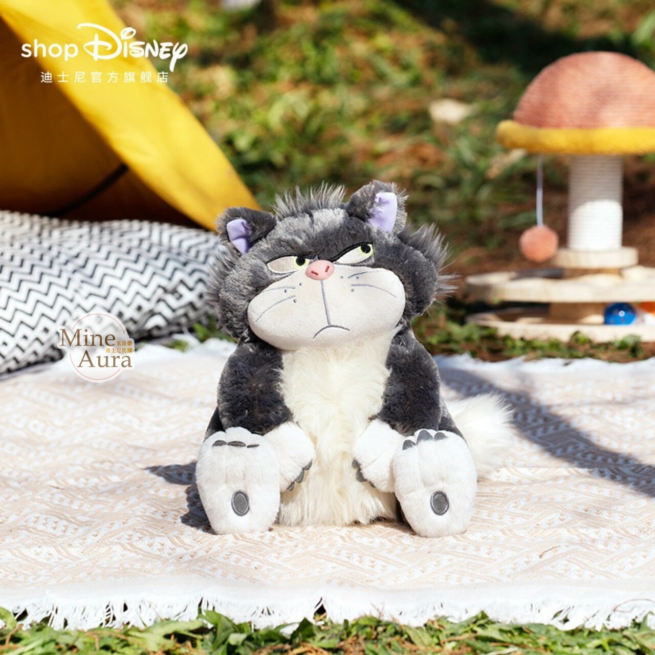 頑皮系列 路西法 魯斯佛 Lucifer 坐姿 絨毛 娃娃 玩偶 -上海迪士尼商店