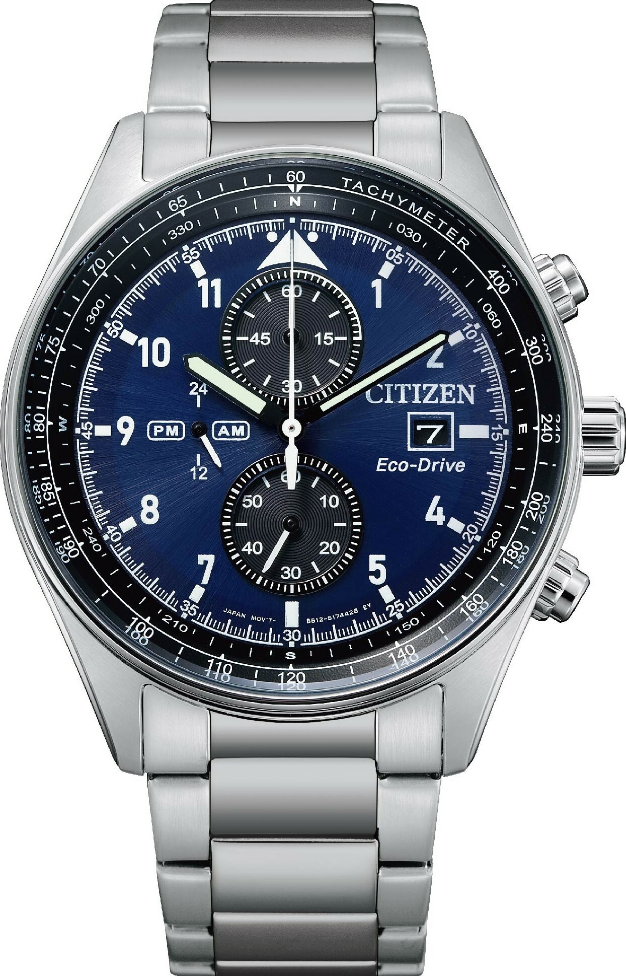 萬年鐘錶 - Citizen 星辰錶 紳士藍面光動能三眼計時男錶 CA0770-81L   錶徑42.5MM