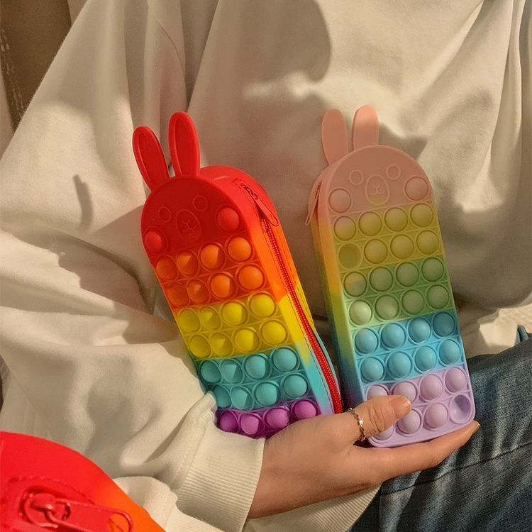 漸層兔子解壓鉛筆盒