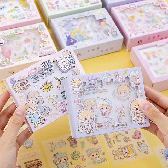 清货 卡通磨砂手账贴纸（12张）