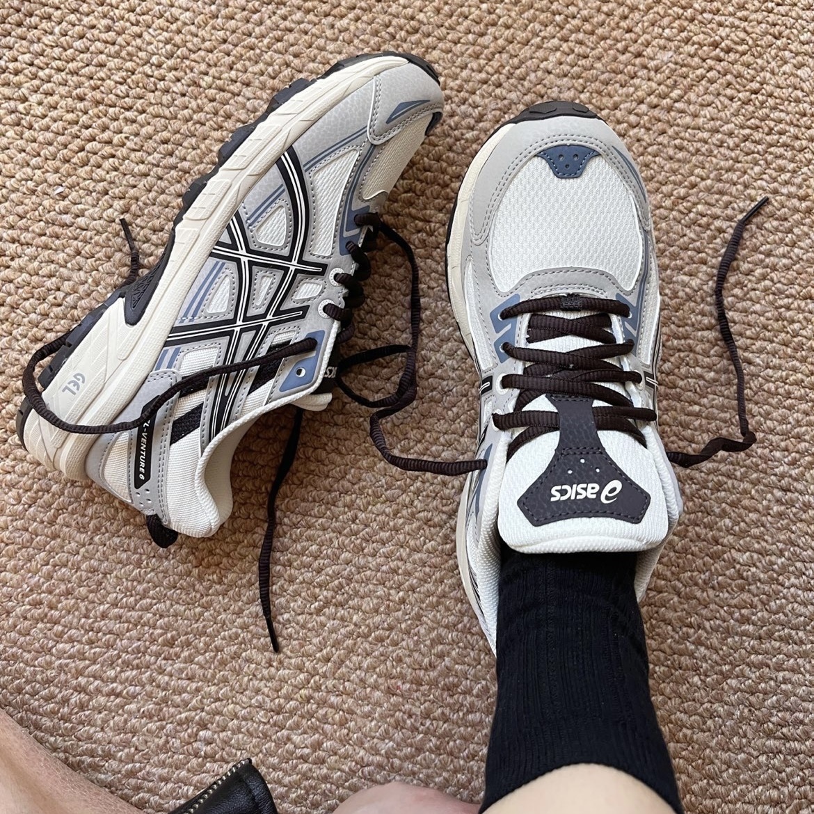 ASICS GEL-VENTURE 6 灰藍色 白灰 奶油底 女鞋 / 預購