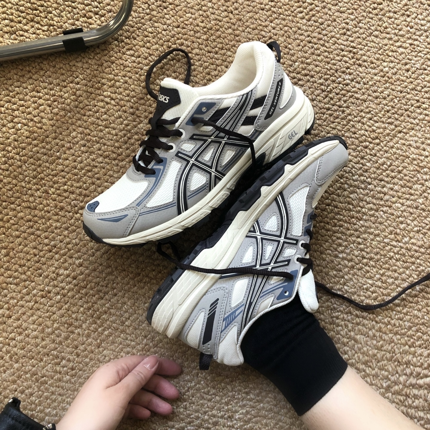 ASICS GEL-VENTURE 6 灰藍色 白灰 奶油底 女鞋 / 預購