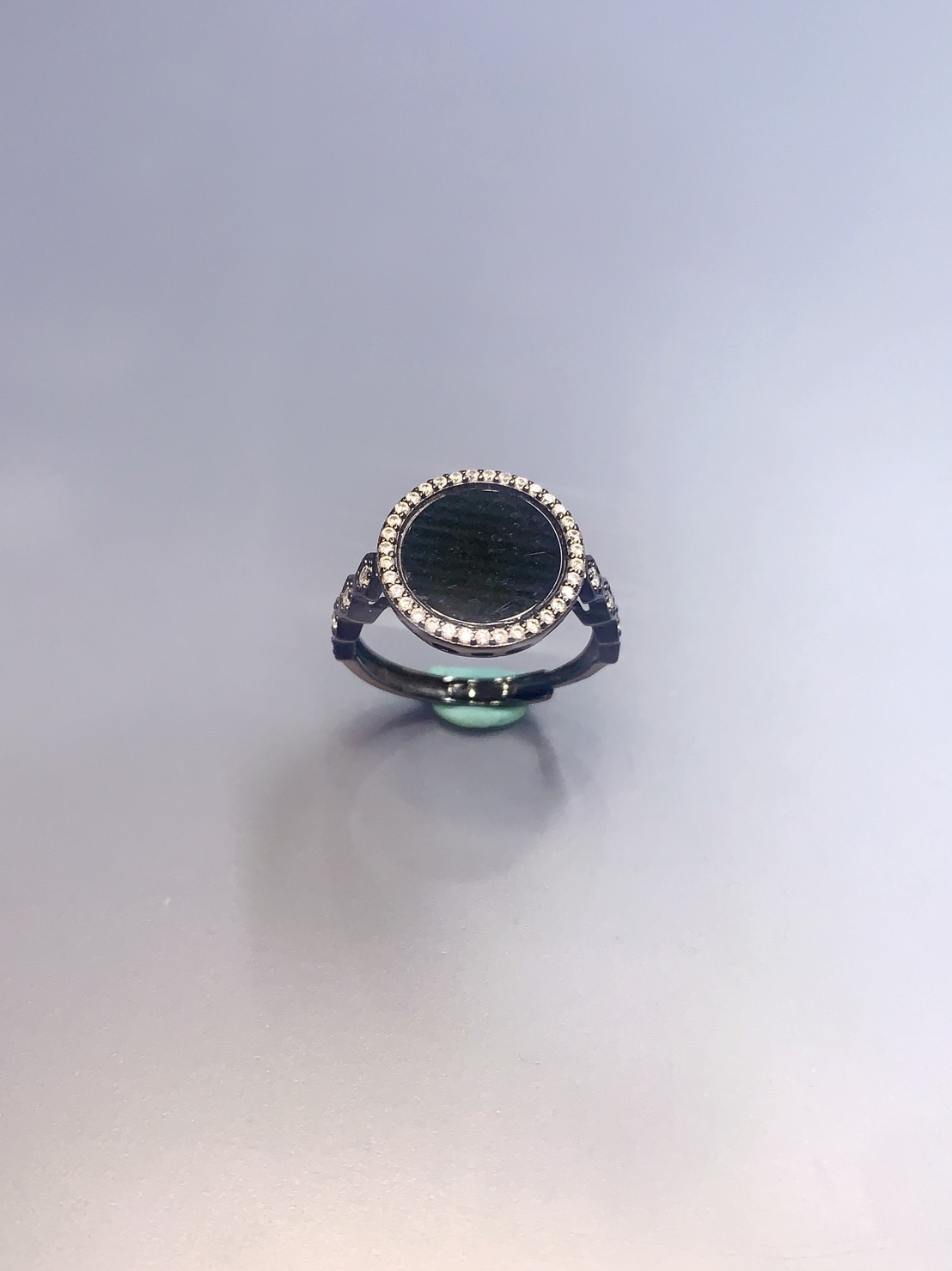 墨翠黑銀大戒丨正圓