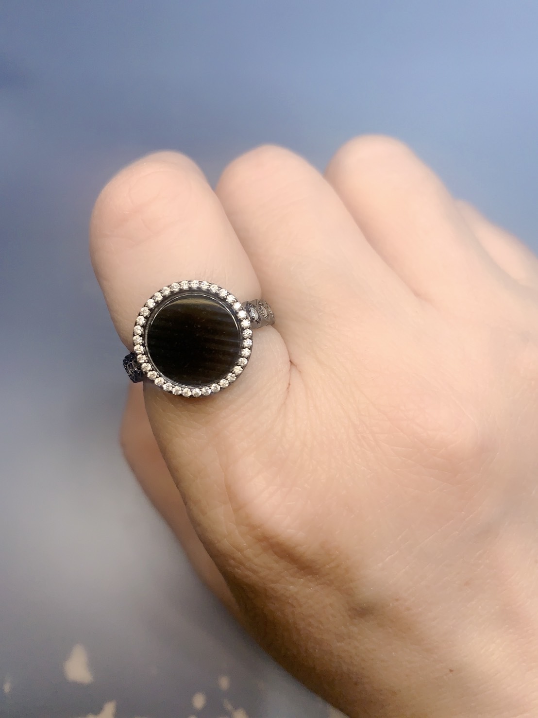 墨翠黑銀大戒丨正圓