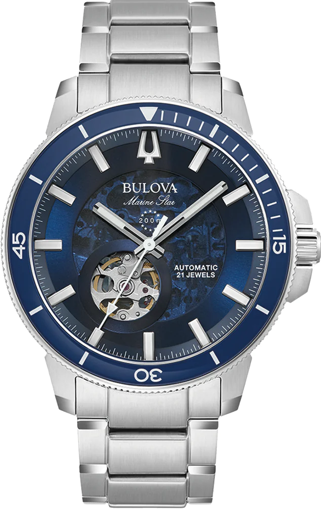 萬年鐘錶 - BULOVA 寶路華   Marine Star  海洋之星機械潛水錶  96A289  錶徑 45MM
