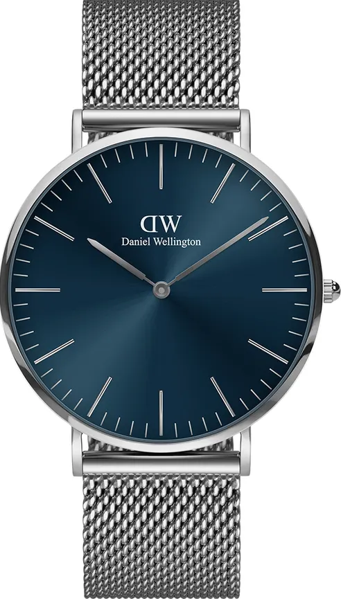 萬年鐘錶 - DW - Daniel Wellington  CLASSIC MESH ARCTIC 系列  北極光藍面盤簡約素雅男錶   DW00100628  錶徑 : 40mm