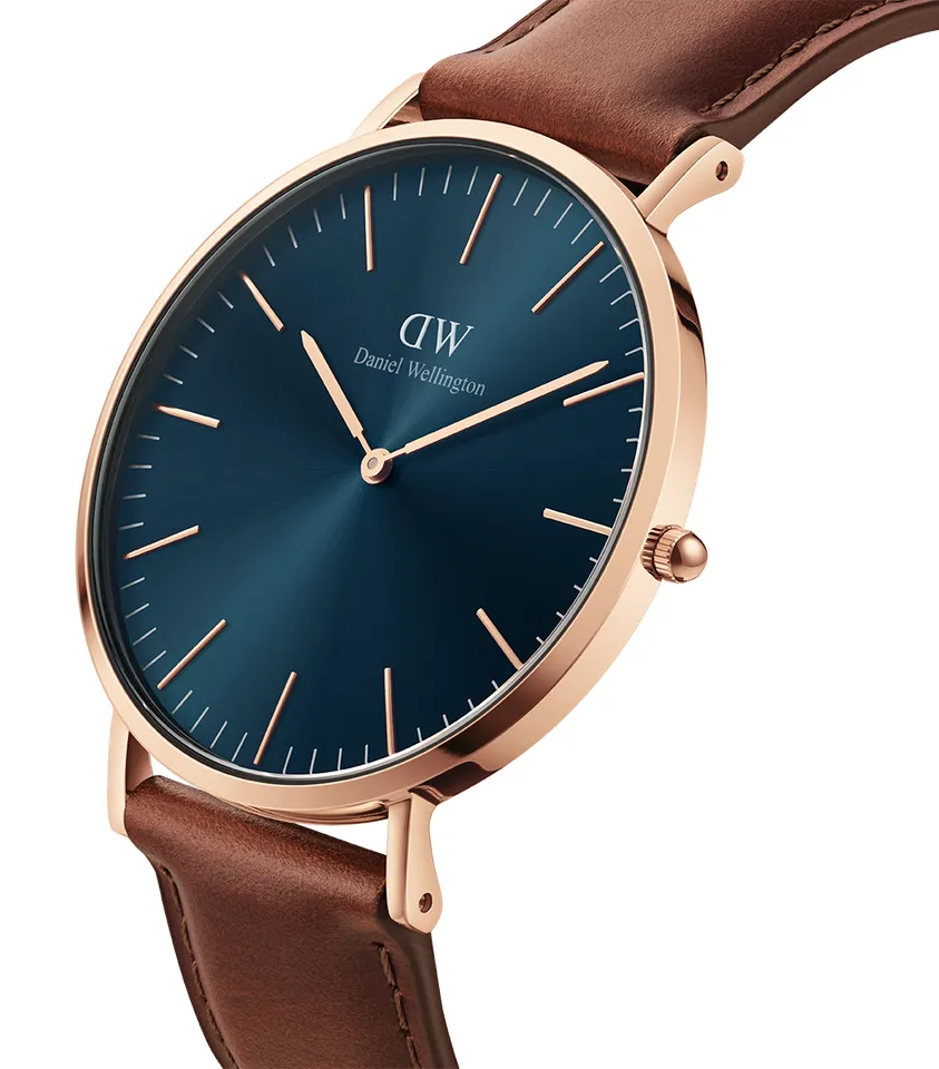 萬年鐘錶 - DW - Daniel Wellington  CLASSIC ST MAWES ARCTIC 系列  北極光藍面盤簡約素雅皮革男錶   DW00100626  錶徑 : 40mm