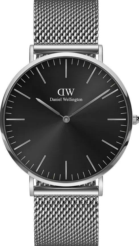 萬年鐘錶 - DW - Daniel Wellington  CLASSIC MESH ONYX 系列  北極光黑面盤簡約素雅男錶  DW00100629  錶徑 : 40mm