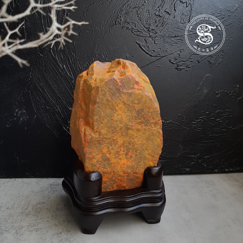 除障避邪純天然雄黃礦擺飾（隨貨附量身定做木架)ORE11-光之薩滿