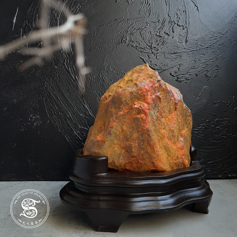 除障避邪純天然雄黃礦擺飾（隨貨附量身定做木架)ORE14-光之薩滿