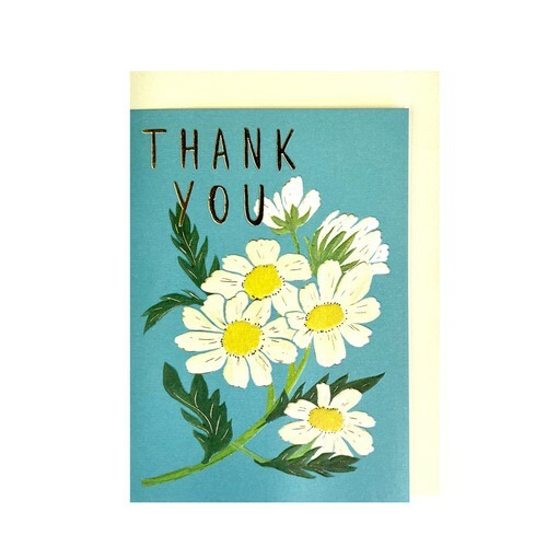 小雛菊 燙金迷你感謝卡片｜日本Greeting Life