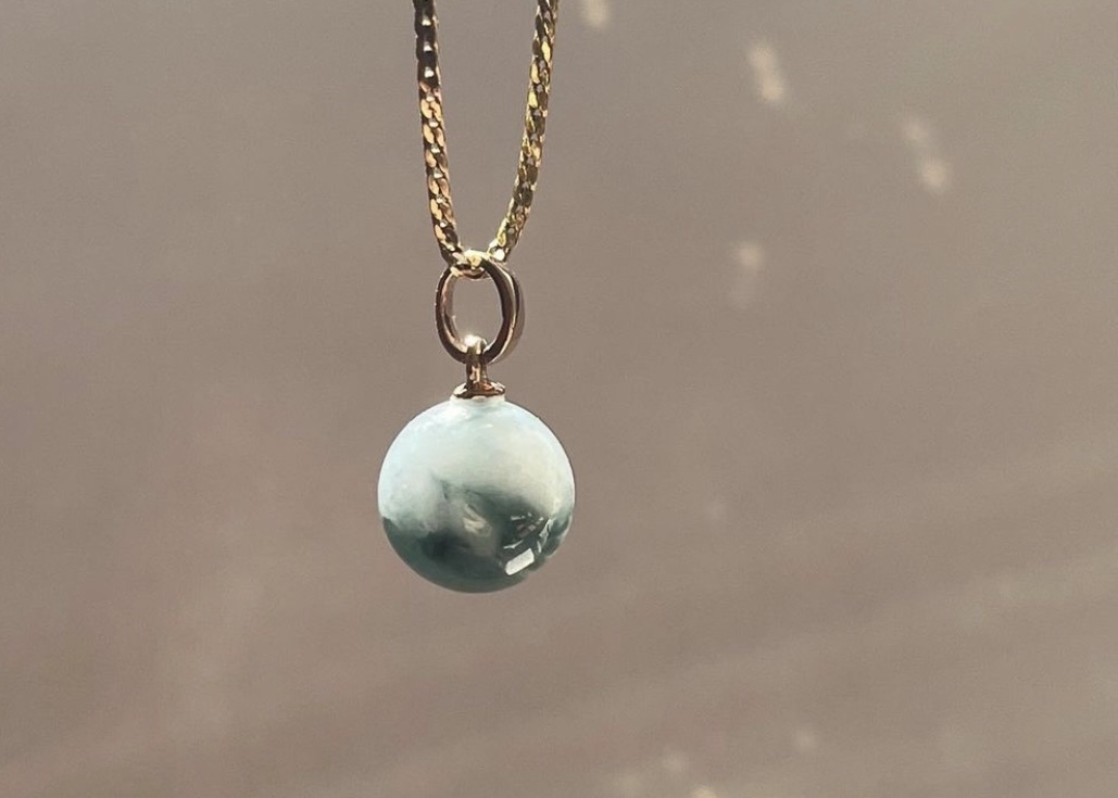 經典設計藍水項鍊耳釘組