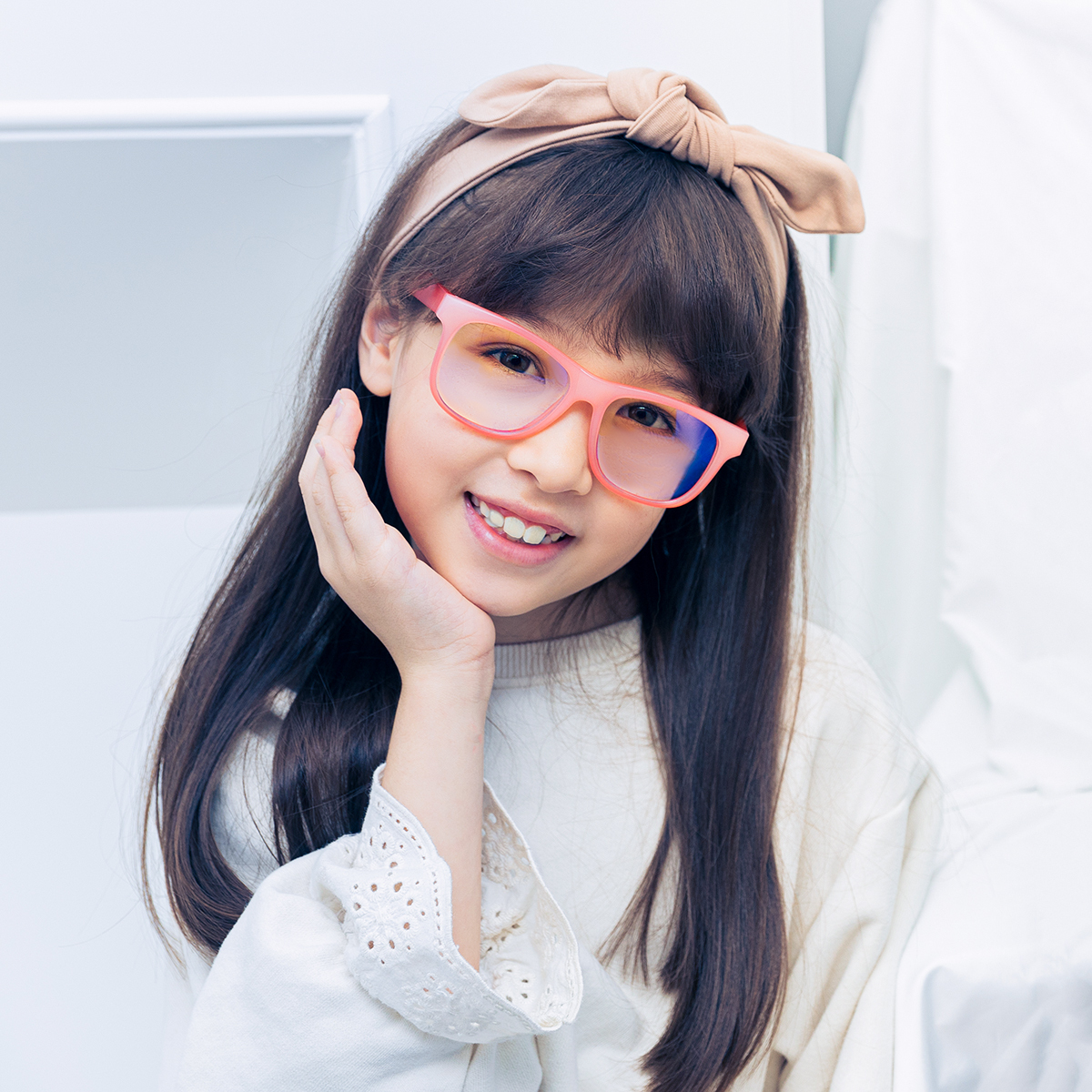 AENI iLO兒童濾藍光眼鏡7-12y 粉紅星球