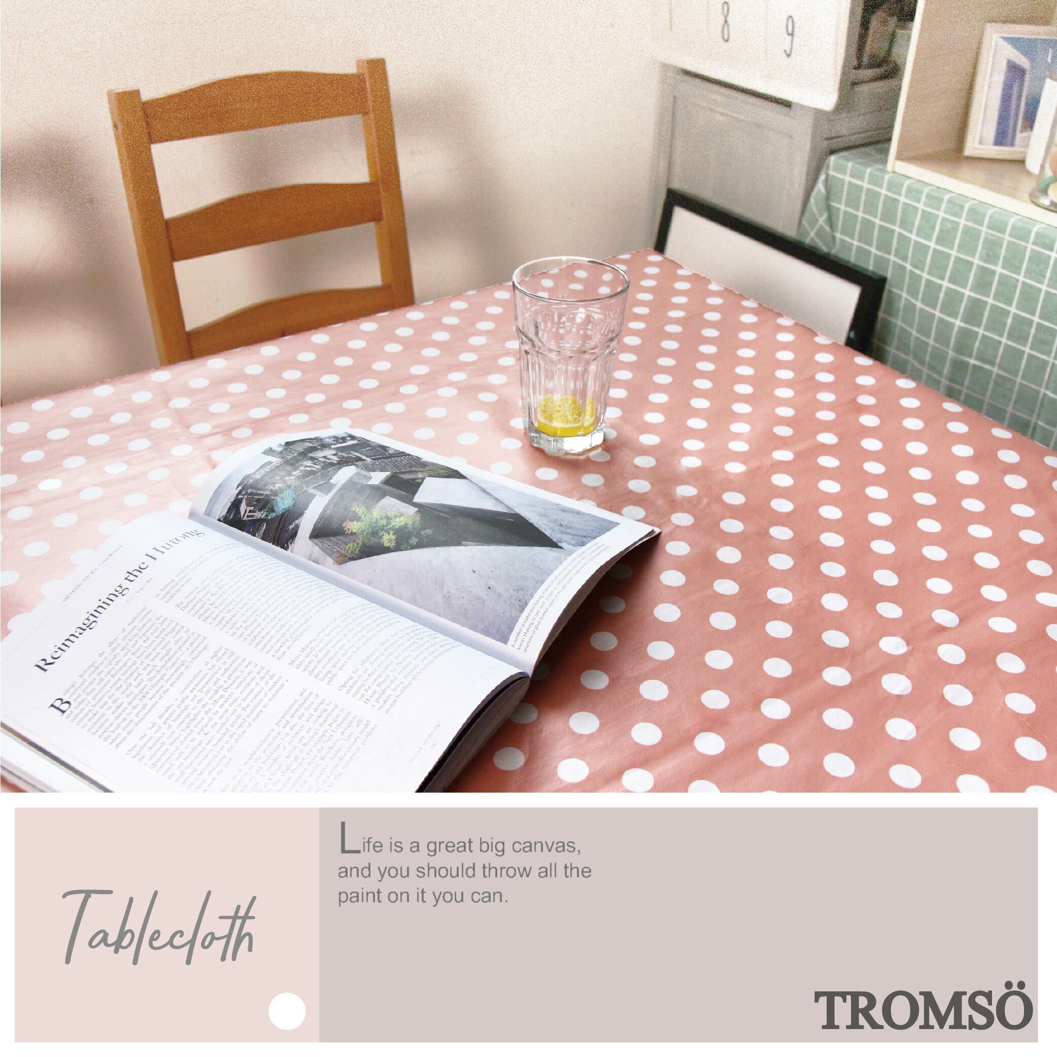 北歐生活抗汙防水桌布-莉雅圓粉