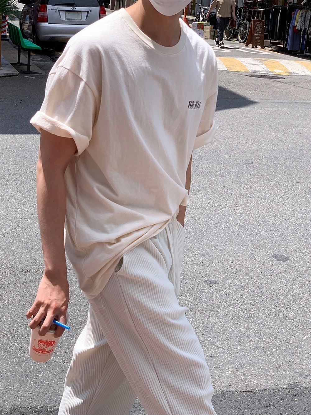 現貨｜輕飄飄百摺舒服褲 （米白）