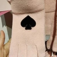 [S] KATE SPADE KS1003119 FLOCKED SPADE GLOVES,ENGLISH ROSE, 722947402968 (SKS475)