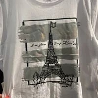 [S] KARL LAGERFELD LOVE FROM PARIS LOGO PRINT TEE,WHITE, L2WHB058-WHT [FINAL SALE] (SKL499)